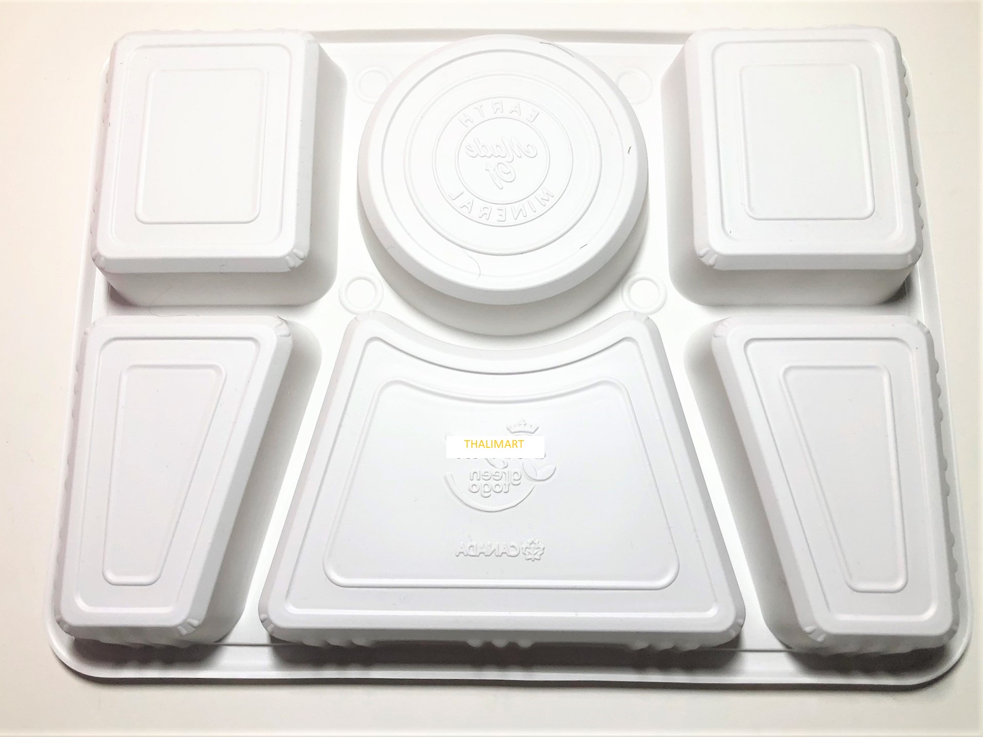 Biodegradable Disposable Large 6 Compartment Meal Tray Thali Plates CD4